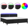 vidaXL Sommier à lattes de lit avec matelas et LED Noir 200x200 cm