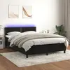 vidaXL Sommier à lattes de lit avec matelas LED Noir 140x190cm Velours