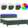 vidaXL Sommier à lattes de lit avec matelas LED Vert foncé 160x200 cm