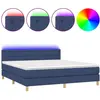 vidaXL Sommier à lattes de lit avec matelas LED Bleu 180x200 cm Tissu