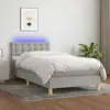 vidaXL Sommier à lattes de lit avec matelas et LED Gris clair 90x190cm