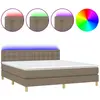 vidaXL Sommier à lattes de lit avec matelas LED Taupe 160x200 cm Tissu