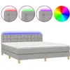 vidaXL Sommier à lattes de lit et matelas et LED Gris clair 180x200 cm