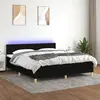 vidaXL Sommier à lattes de lit avec matelas LED Noir 180x200 cm Tissu