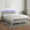 vidaXL Sommier à lattes de lit et matelas et LED Gris clair 140x190 cm