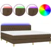 vidaXL Sommier à lattes de lit matelas et LED Marron foncé 180x200cm