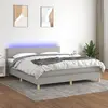 vidaXL Sommier à lattes de lit et matelas et LED Gris clair 180x200 cm