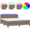 vidaXL Sommier à lattes de lit avec matelas LED Taupe 180x200 cm Tissu