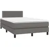 vidaXL Sommier à lattes de lit avec matelas et LED Gris 120x200 cm