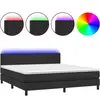 vidaXL Sommier à lattes de lit avec matelas et LED Noir 160x200 cm