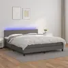 vidaXL Sommier à lattes de lit avec matelas et LED Gris 160x200 cm
