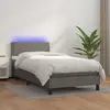vidaXL Sommier à lattes de lit avec matelas et LED Gris 100x200 cm