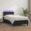 vidaXL Sommier à lattes de lit avec matelas et LED Noir 100x200cm