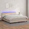 vidaXL Sommier à lattes de lit avec matelas LED Cappuccino 180x200 cm