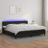 vidaXL Sommier à lattes de lit avec matelas et LED Noir 200x200 cm