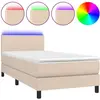 vidaXL Sommier à lattes de lit matelas LED Cappuccino 100x200 cm