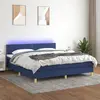 vidaXL Sommier à lattes de lit avec matelas LED Bleu 180x200 cm Tissu