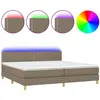 vidaXL Sommier à lattes de lit et matelas et LED Taupe 200x200cm Tissu