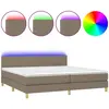 vidaXL Sommier tapissier et matelas et LED Taupe 200x200 cm Tissu