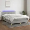 vidaXL Sommier à lattes de lit et matelas et LED Gris clair 140x190 cm