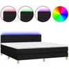 vidaXL Sommier à lattes de lit avec matelas LED Noir 160x200 cm Tissu