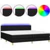 vidaXL Sommier à lattes de lit et matelas et LED Noir 200x200 cm Tissu