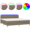 vidaXL Sommier à lattes de lit et matelas et LED Taupe 200x200cm Tissu