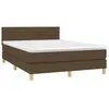 vidaXL Sommier à lattes de lit matelas et LED Marron foncé 140x190 cm