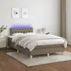 vidaXL Sommier à lattes de lit avec matelas LED Taupe 120x200 cm Tissu