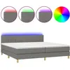 vidaXL Sommier à lattes de lit et matelas et LED Gris foncé 200x200 cm