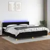 vidaXL Sommier à lattes de lit et matelas et LED Noir 200x200 cm Tissu