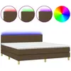 vidaXL Sommier à lattes de lit matelas et LED Marron foncé 180x200cm