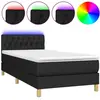 vidaXL Sommier à lattes de lit avec matelas et LED Noir 90x200cm Tissu