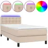 vidaXL Sommier à lattes de lit avec matelas LED Cappuccino 100x200 cm