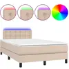 vidaXL Sommier à lattes de lit avec matelas LED Cappuccino 120x200 cm