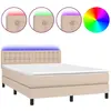 vidaXL Sommier à lattes de lit avec matelas LED Cappuccino 140x190 cm