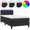 vidaXL Sommier à lattes de lit avec matelas et LED Noir 90x190 cm