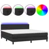 vidaXL Sommier à lattes de lit avec matelas et LED Noir 160x200cm
