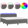 vidaXL Sommier à lattes de lit avec matelas et LED Gris 160x200 cm