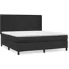 vidaXL Sommier à lattes de lit avec matelas Noir 180x200 cm Similicuir