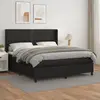 vidaXL Sommier à lattes de lit avec matelas Noir 180x200 cm Similicuir
