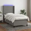 vidaXL Sommier à lattes de lit matelas LED Gris foncé 80x200cm Tissu