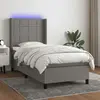 vidaXL Sommier à lattes de lit matelas LED Gris foncé 90x200cm Tissu