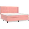 vidaXL Sommier à lattes de lit avec matelas Rose 200x200 cm Velours