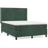 vidaXL Sommier à lattes de lit et matelas Vert foncé 140x190cm Velours