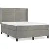 vidaXL Sommier à lattes de lit et matelas Gris clair 140x190cm Velours