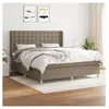 vidaXL Sommier à lattes de lit avec matelas Taupe 160x200 cm Tissu