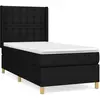 vidaXL Sommier à lattes de lit avec matelas Noir 100x200 cm Tissu