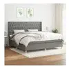 vidaXL Sommier à lattes de lit avec matelas Gris foncé 200x200cm Tissu