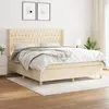 vidaXL Sommier à lattes de lit avec matelas Crème 180x200 cm Tissu